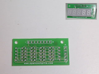 PCB for five display digits multiplexed
